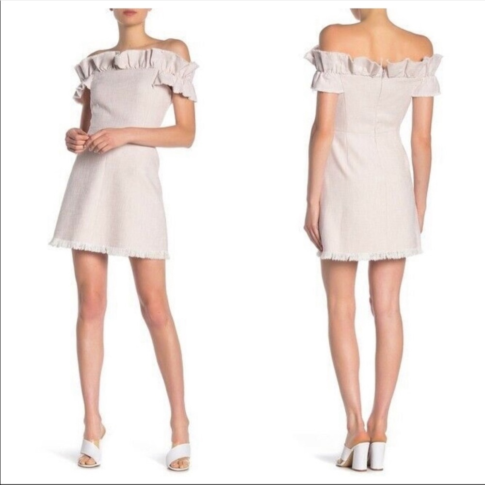 Rebecca Taylor Off-Shoulder Light  Pink Mini Dress